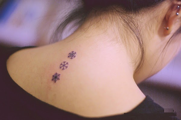 small flower tattoo ideas on neck