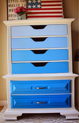 The Painted Willows Blue Ombre Dresser And Patriotic Decorations
