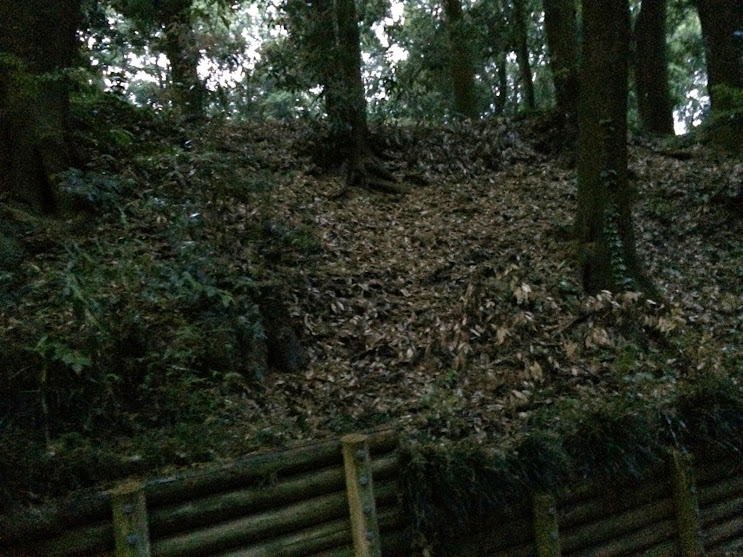 追悼碑に向かう園内の小径の右側の写真