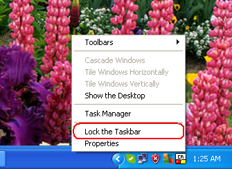 Mở khóa cho thanh Taskbar