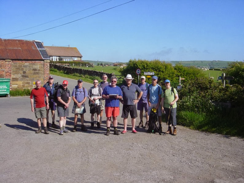 All of us on the road just above Boggle Hole YHA