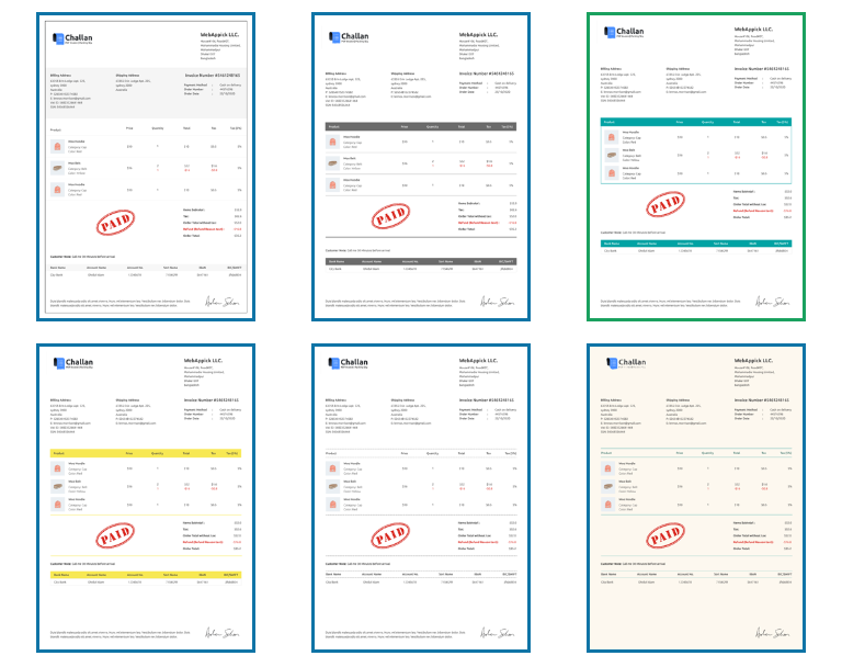 WooCommerce credit note templates