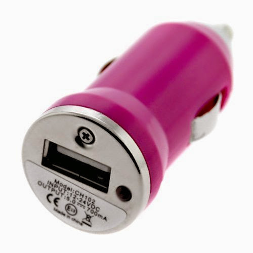  GTMax Hot Pink USB Mini Car Charger Vehicle Power Adapter for AT & T Samsung i997 Infuse 4G