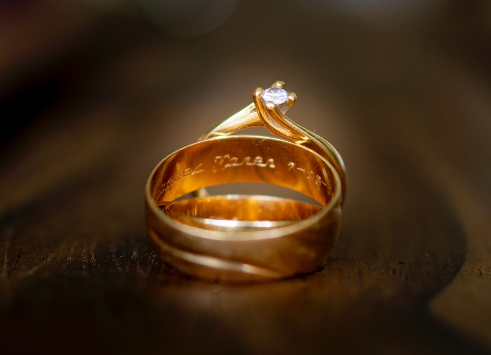 Most popular beauty and jewelry keywords on Etsy - Close up of a gold ring with a small diamond.