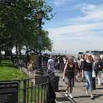 Halfway through the ridiculous Statue of Liberty ferry waiting line.  Those white tents in the distance are our destination.