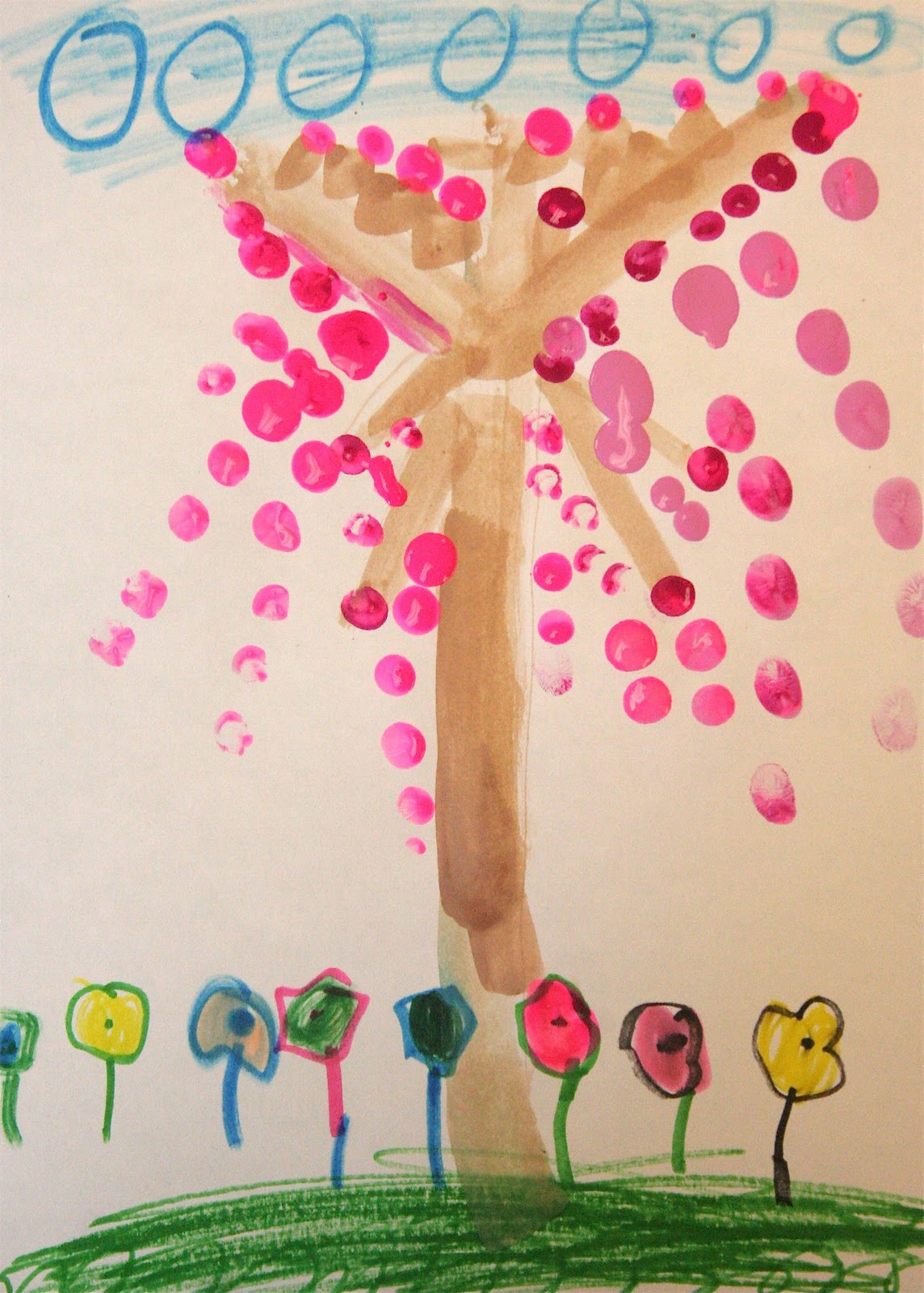 Splish Splash Splatter: Cherry Blossom finger-painting