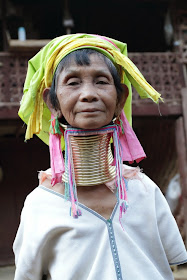 An Elderly Long Necked Karen Tribal Women from Thailand