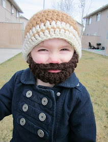 Kid Wearing Beard Snow Hat