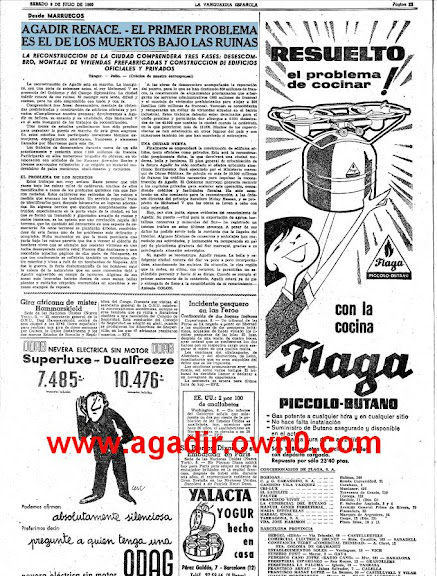 صحيفة الاسبانية الكتالانية la vanguardia وتخصيتها لاخبار زلزال اكادير سنة 1960 Jhkhjk