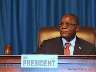 Aubin Minaku, élu nouveau  président  de l'Assemblée nationale congolaise le 12/04/2012 à Kinshasa. Radio Okapi/ Ph. John Bompengo