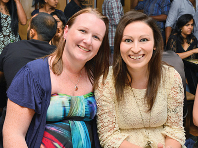 Jules and Leanne get clicked during a get-together party, held in the city recently.