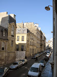 Looking outside our hotel window into the sunny weather