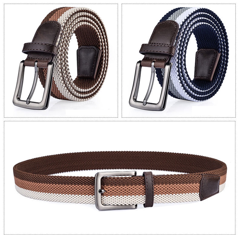 Men's Women's Elastic Expandable Braided Fabric Woven Stretch Belts | eBay