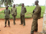 Des ex-combattants, regroupés dans le camp d’entrainement commando de Kotakoli, lors de la visite le 11/09/2014 du chef de la Monusco, Martin Kobler. Radio Okapi/Ph. John Bompengo