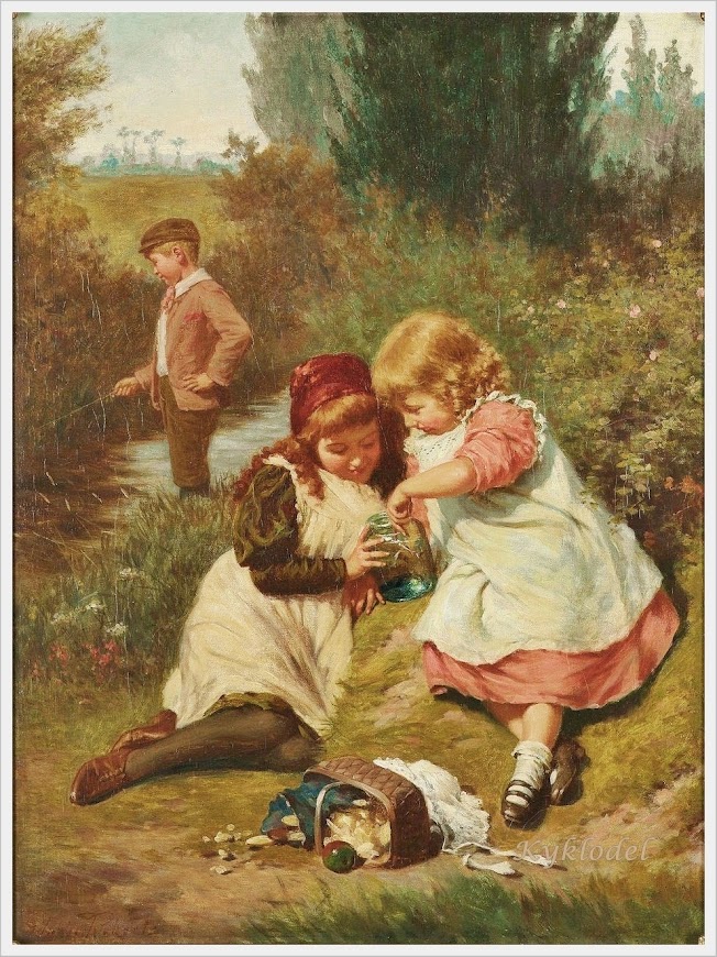 Edwin Thomas Roberts (British, 1840-1917) «Little Fishes»