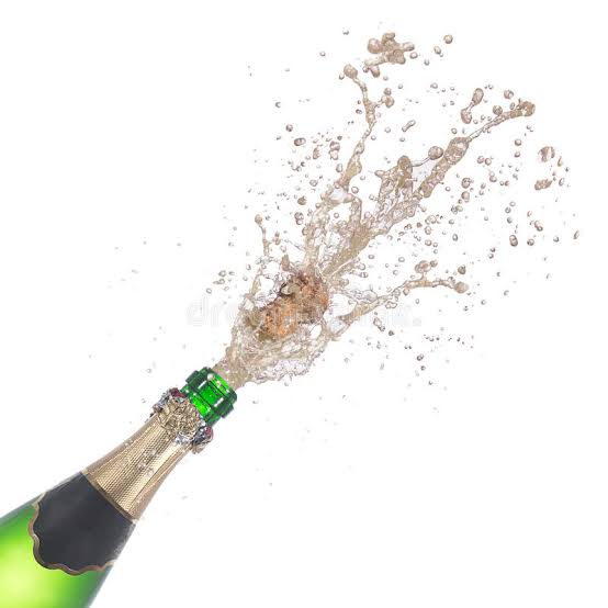 Opened bottle of champagne