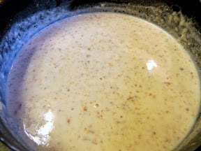 Cauliflower with Manchego and Almond Sauce recipe- sauce in progress