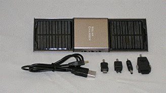  Solar Charger or USB Connection Charger for Mobile Cell Phones, MP3 / MP4 Players, GPS, and Digital Cameras