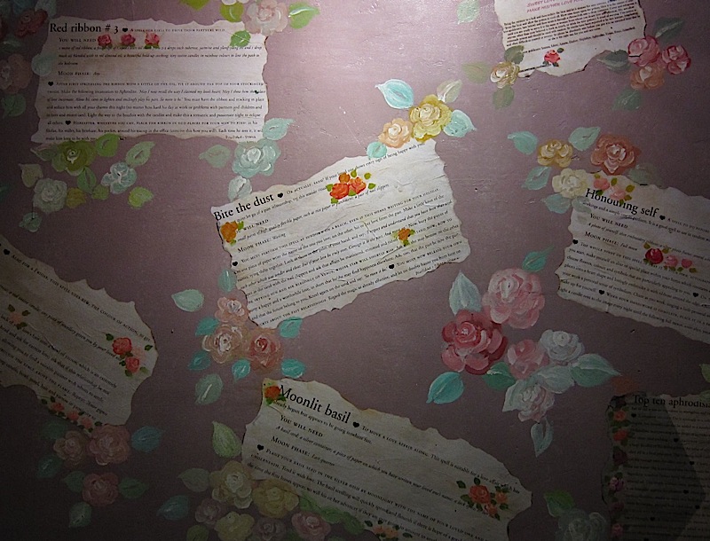 recipes for love spells on the wall of Gayuma ni Maria