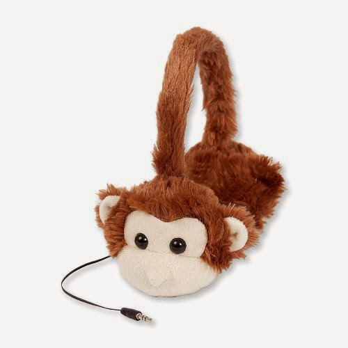  ReTrak Animalz Retractable Volume Limiting Children's Headphones, Monkey (ETAUDFMNKY)