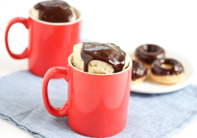 photo of two donut mug cakes