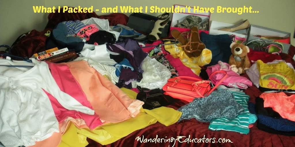 What I packed - and what I shouldn't have brought.  Still needs condensing...