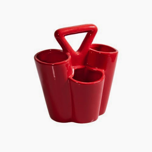  Cera 4 Section Caddy W/handle Red