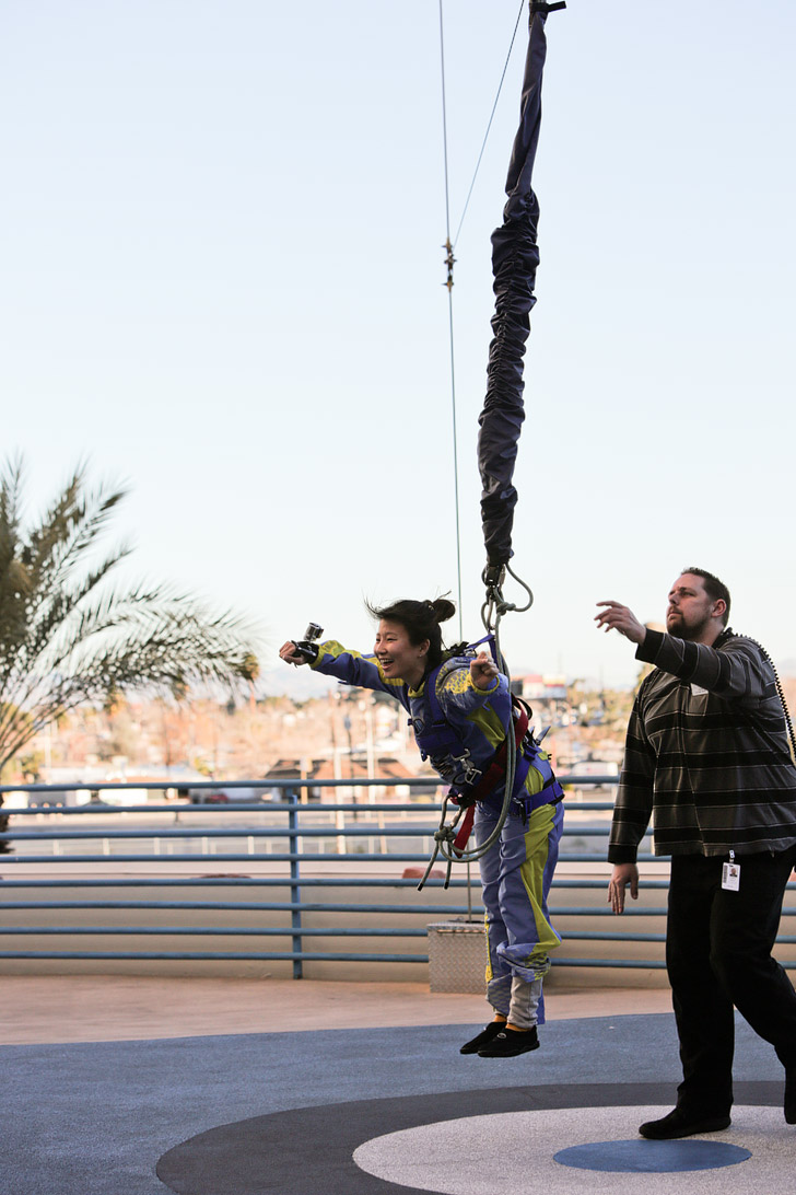 Jumping off the Stratosphere with SkyJump Las Vegas.