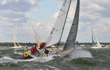 J/105 one-design sailboat- class sailing upwind