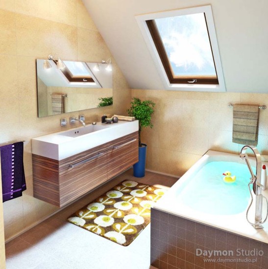 قصر سندريلا Modern-and-cute-bathroom-with-tile-accents