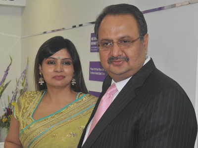 Rakesh Sharma (R)during the launch of Naturals salon and spa, held at East Patel Nagar, Delhi on January 29, 2013.
