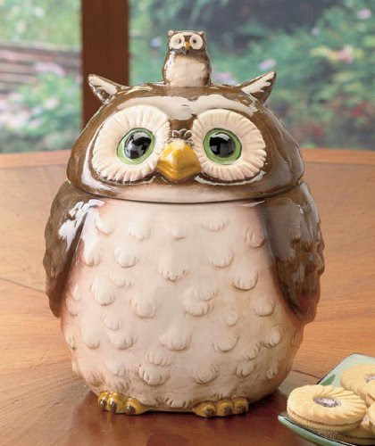  Ceramic Forest Friends Owl Cookie Jar Canister