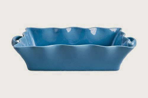  BIA 400585+976 15-Inch Rectangular Wavy Baker, 96-Ounce, Neptune Blue