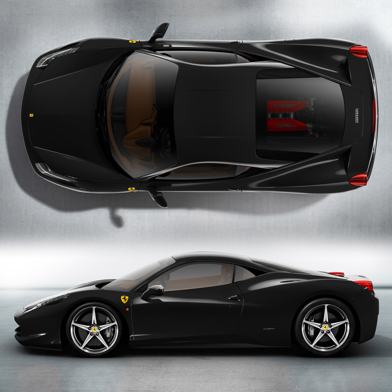Ferrari 458 Italia сверху