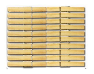 40 Pack - Wooden Clothesline Pins / Wood Clothes Clips