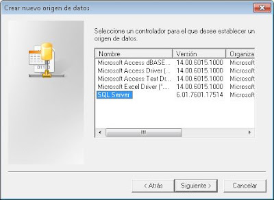 Acceso a tabla de SQL Server Express desde Microsoft Access usando ODBC