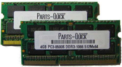  8GB 2X 4GB PC3-8500 1067MHz DDR3 APPLE RAM MEMORY SODIMM 204pin
