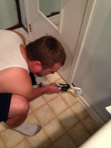 #beforeafter #renovation #paint #homeimprovement #DIY #guestbath #peaceful