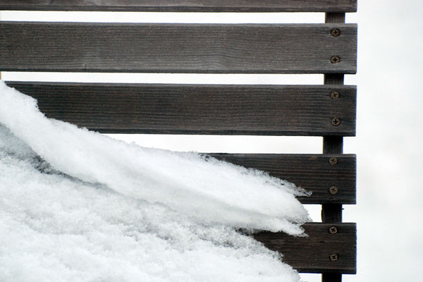 snowy deck furniture