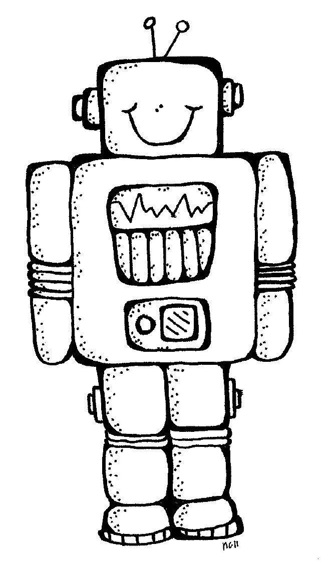 free robot clipart black and white - photo #23