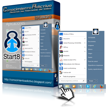 Stardock Start8 1.20 [ Spanish] [ preactivated ] Gets the Windows 7 menu in Windows 8 is now support Windows 8.1
