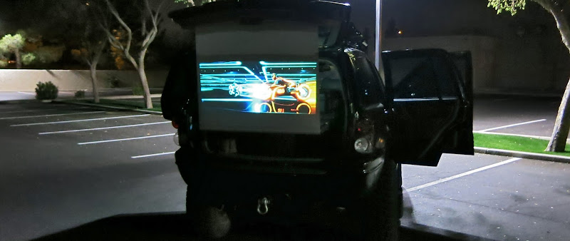 pimp my Jeep: integrated rear-screen projector for movies at camp
