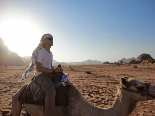 On a camel, Wadi Rum. From 5 Places to Travel in Jordan