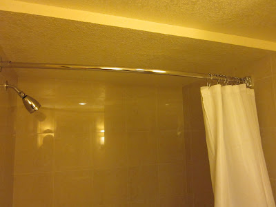 shower rod hotel vegas curtain hooks beige stock photo