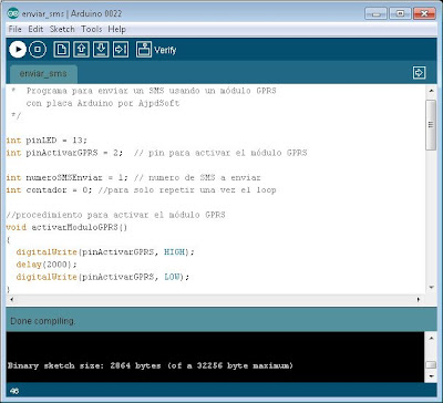 Programar Arduino para enviar SMS a mvil