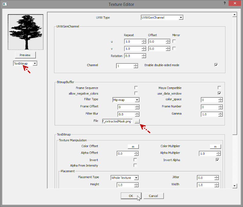 material - การกำหนดค่า Material ของต้นไม้แบบ 2D ให้มีความโปร่งใส Vraytree11