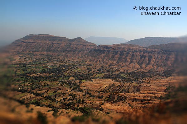 Breathtakingly beautiful panoramic view of a mountain from Harrison's Folly near Panchgani hill station