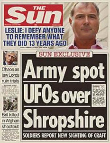 Army Spot Ufos Over Shropshire