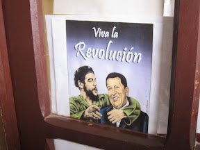 On the door of the boarder offices... given props to there buddies Che and Chavez