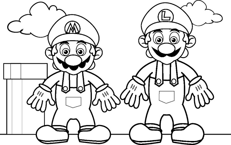 Mario y Luigi para colorear